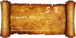 Simonfi Nóra névjegykártya