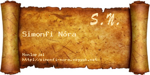 Simonfi Nóra névjegykártya